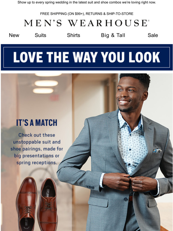 Men's Wearhouse Perfect pairings Florsheim Derbys + Calvin Klein