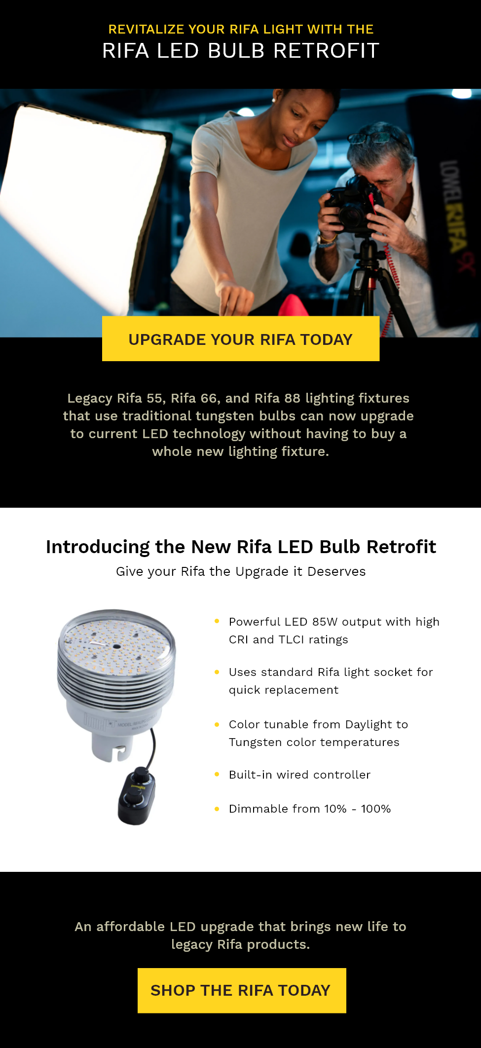 Revitalize your Rifa with the Rifa LED Bulb Retrofit. Upgrade your Rifa today!