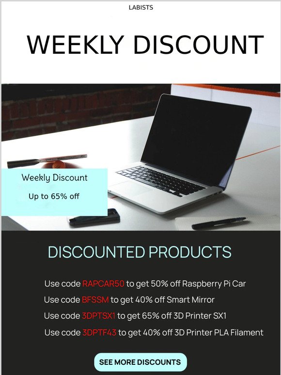 SURPRISE! Weekly discount is waiting for you! Get your order NOW!
