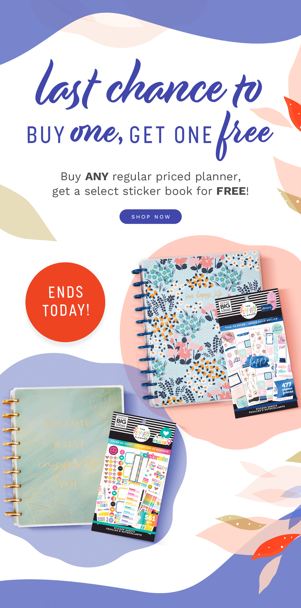 The Happy Planner LAST DAY For a FREE Sticker Book Milled