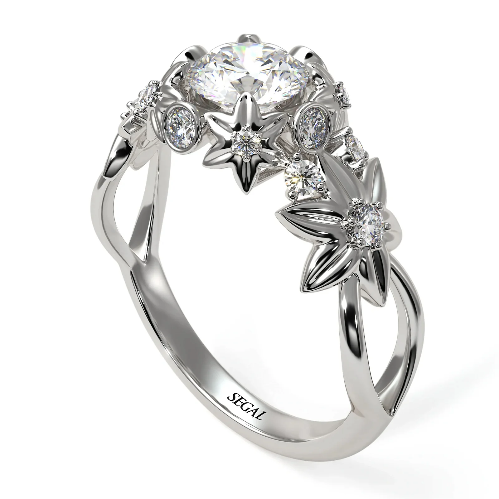 Image of Flowers And Branches Diamond Ring - Katherine no. 3