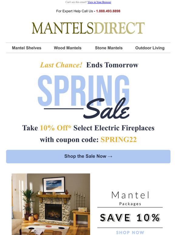 Tomorrow is Your Last Chance - Take 10% Off Select Electric Fireplaces