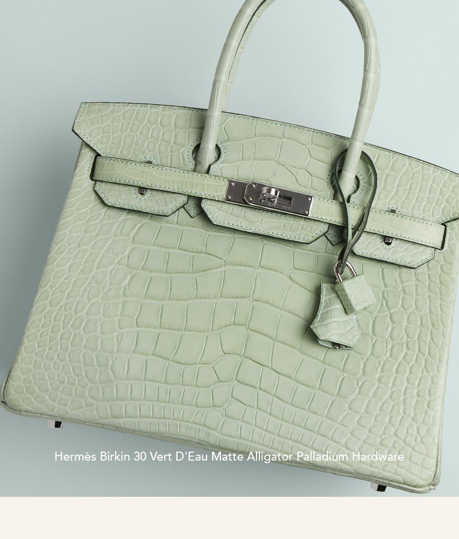 Hermès Birkin 25 Vert d'Eau Matt Alligator Gold Hardware