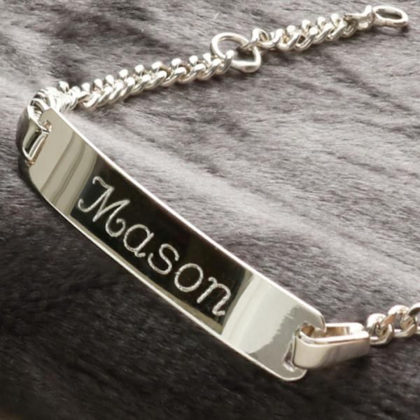 Silver ID Kids Bracelet With Optional Engraving