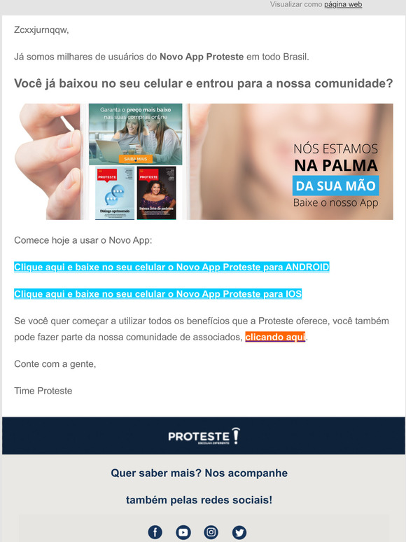 [Novo App Proteste] J somos muitos!