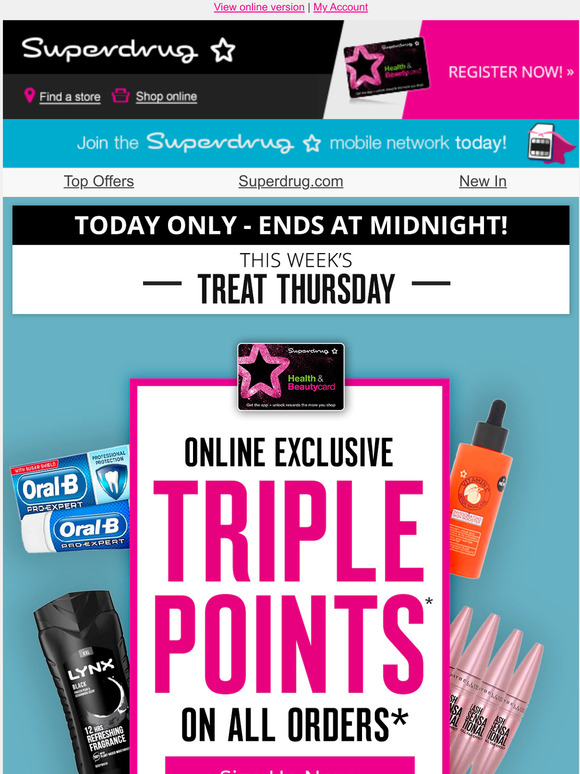 superdrug how does 500 FREE points sound Milled