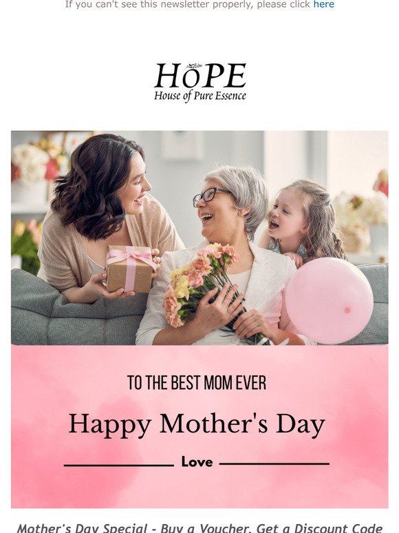 Mother's Day Special - Buy a Voucher, Get a Discount Code