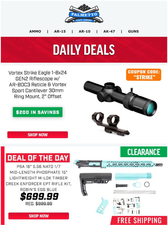 Palmetto State Armory We've Got Deals! Strike Eagle 18 Coupon Code