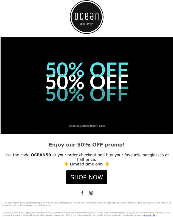  Last call  50% OFF