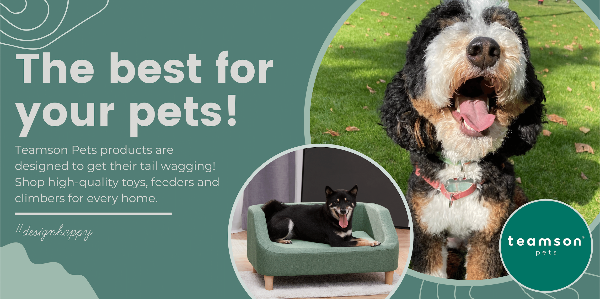 Teamson Pets products are designed to get their tail wagging! Shop high quality toys, feeders, and climbers for every home.