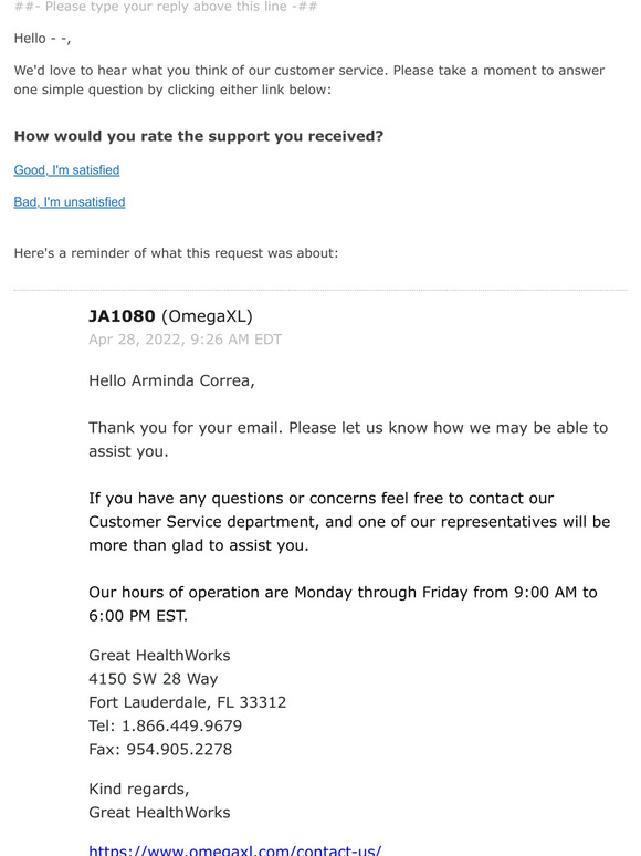 Request #272757: How would you rate the support you received?