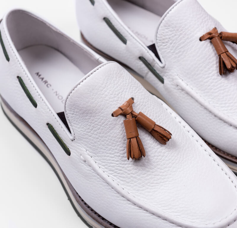*NIB* Marc Nolan Apollo White Leather Tassel Loafer Sneakers Marc Nolan: NEW Apollo Tassel Loafer Sneakers | Milled main image 3