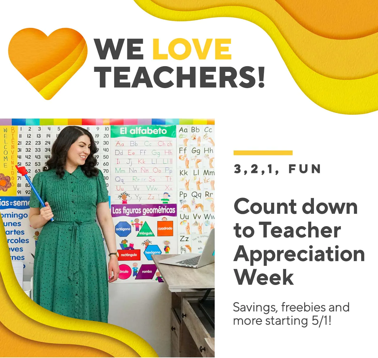 Staples Count down to Teacher Appreciation Week. Milled