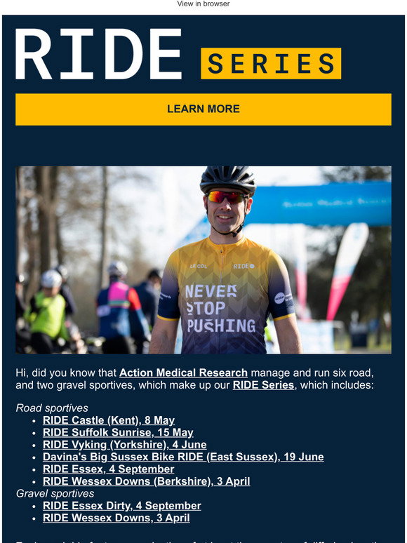 Action Medical Research: Check out the Action RIDE Series | Milled