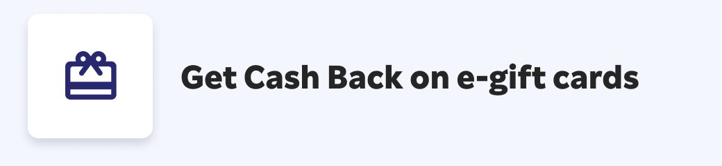 Get cash back on e-giftcards