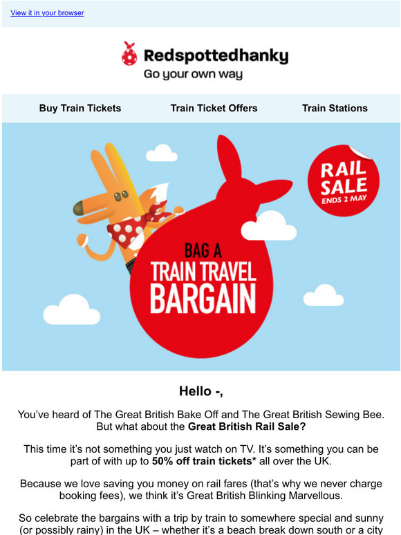 Fancy a trip by train for a whole lot less?