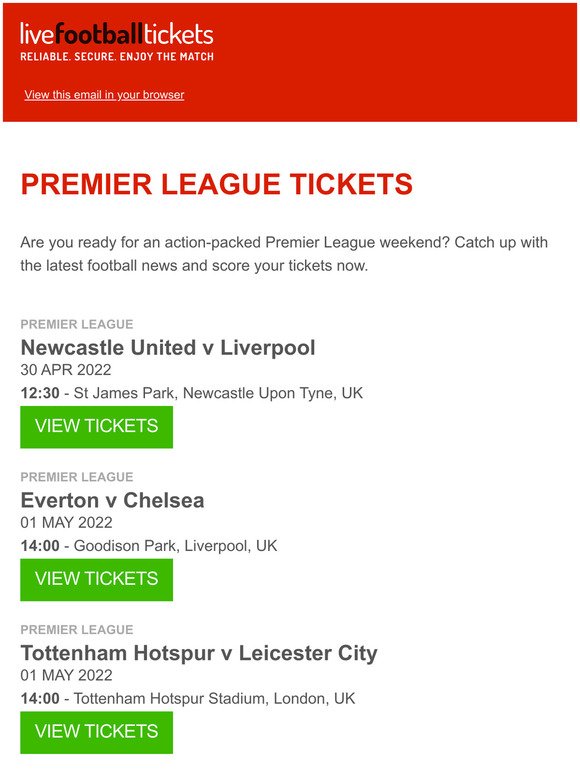 Chelsea FC vs Tottenham Hotspur FC Premier League Tickets on sale now