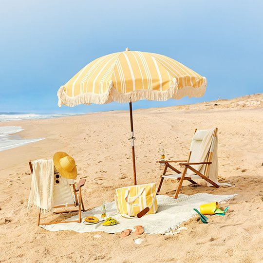 Vintage-Inspired Striped Premium Beach Umbrellas