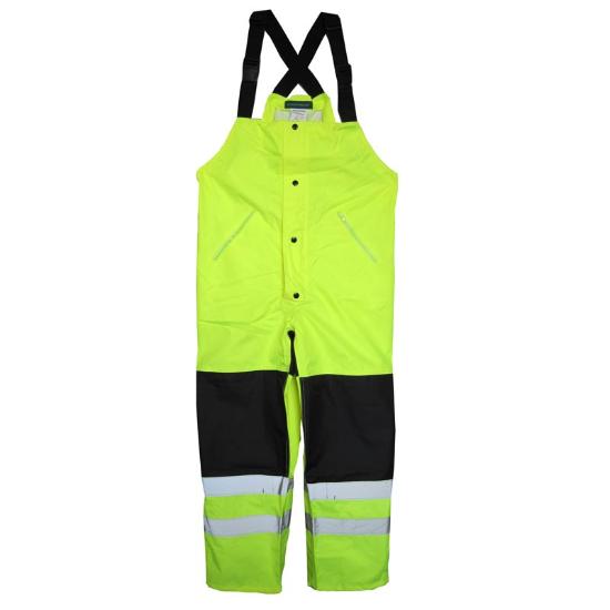 Work Force Men's Waterproof Hi Viz With Reflective Rain Bib Overall