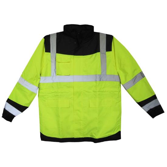 Work Force Men's Waterproof Hi Viz With Reflective Rain Jacket