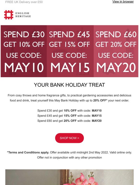 Your Bank Holiday Treat - Up To 20% Off