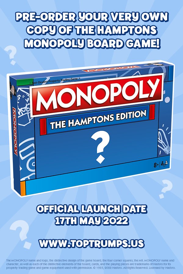 Pre-Order your very own copy of The Hamptons Monopoly Board Game!