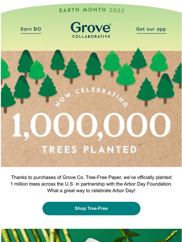 Grove Collaborative You helped plant 1 million trees Milled