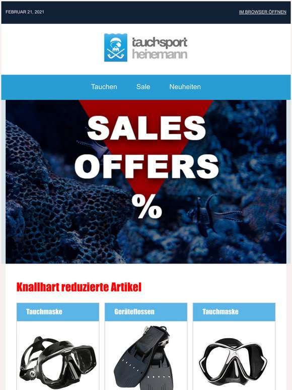 Heinemanns Dive Sales - Schnapp dir unsere reduzierten Tauchangebote