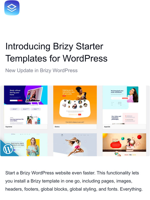 Introducing Brizy Starter Templates