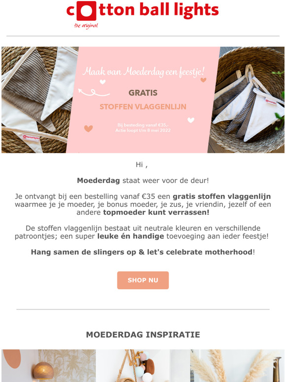Gratis stoffen vlaggenlijn voor Moederdag!