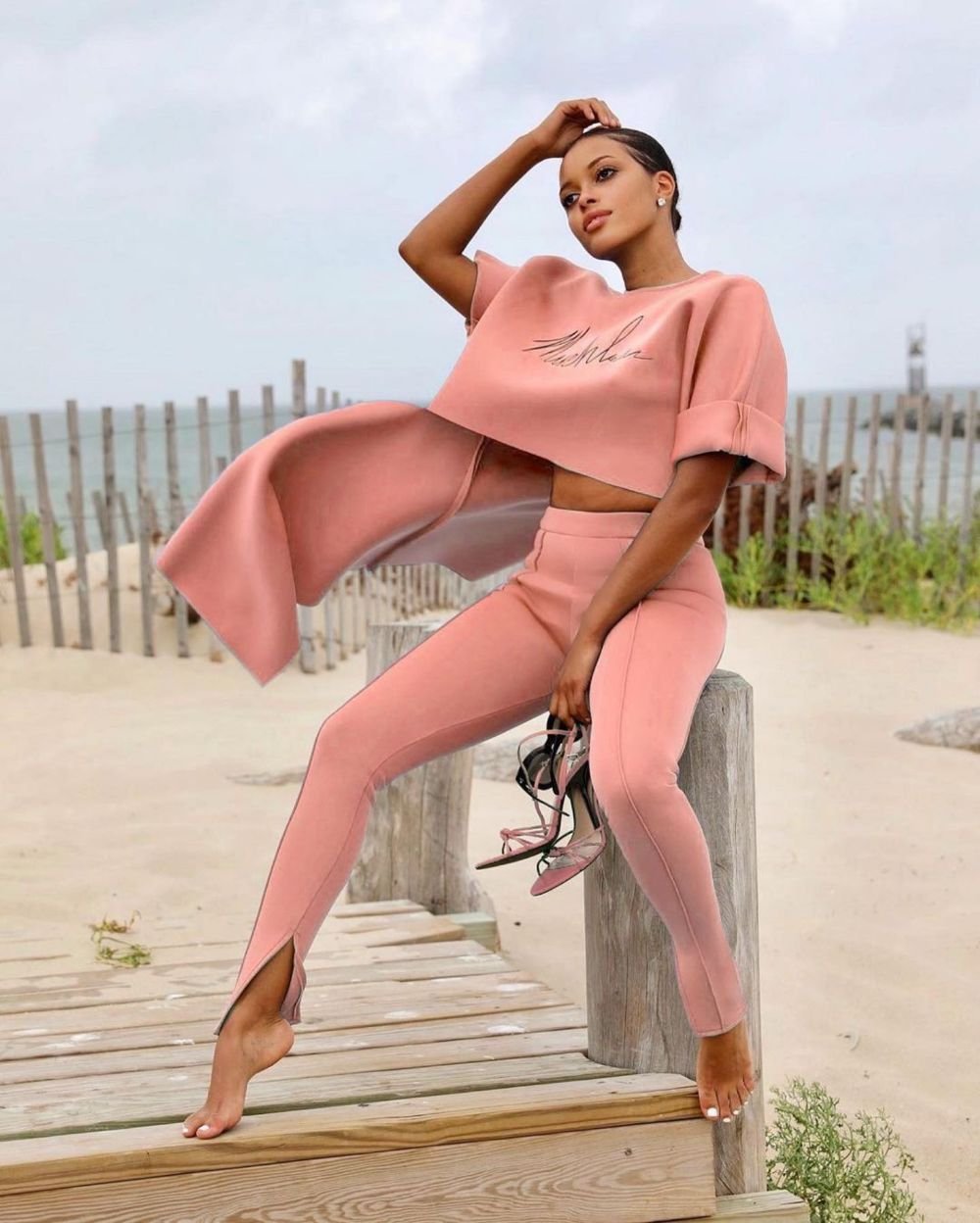 Beach vibes in matching Muehleder separates