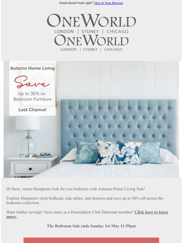 Last Chance to Save up to 30% on Bedroom Sale 