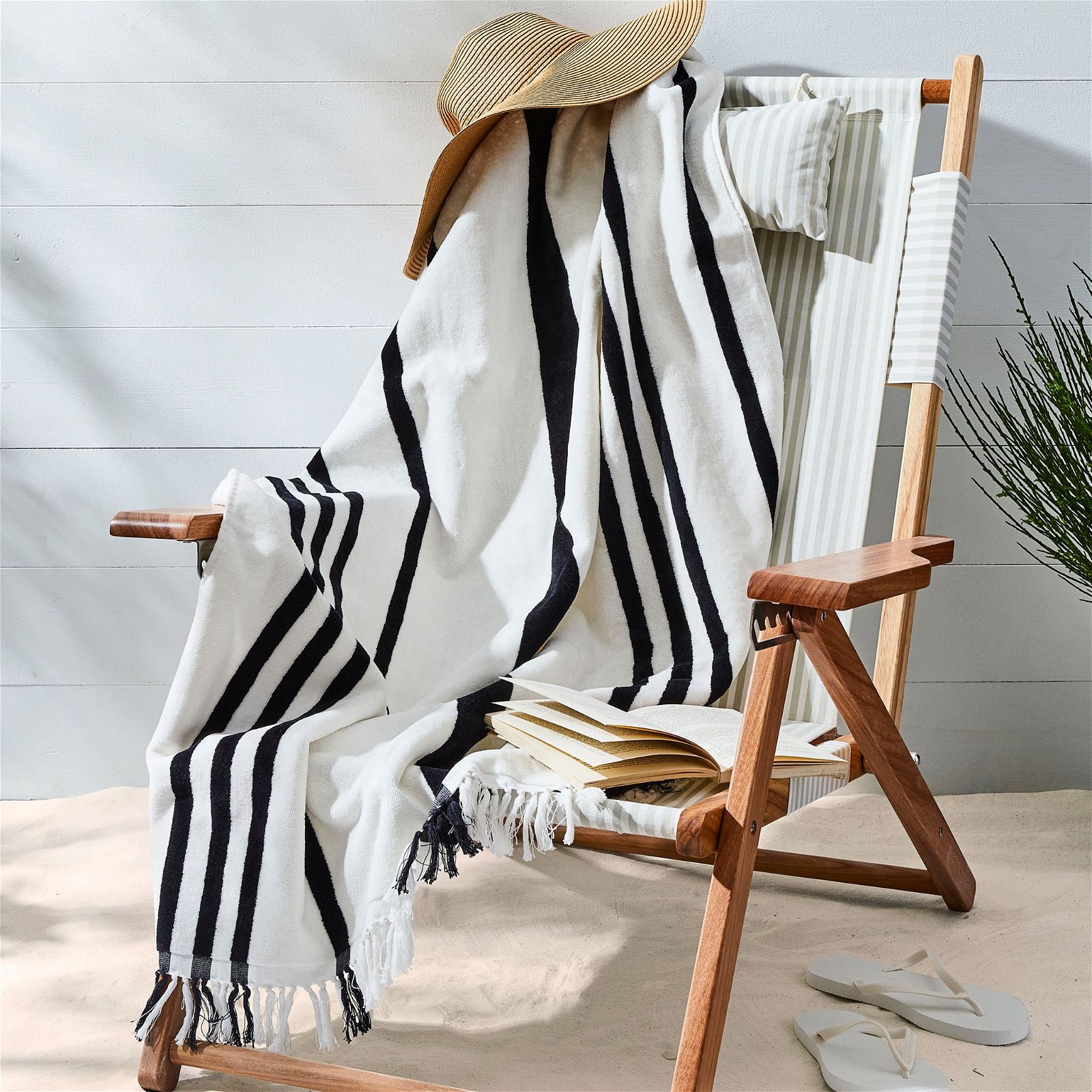 Striped Cotton Terry Beach Towels