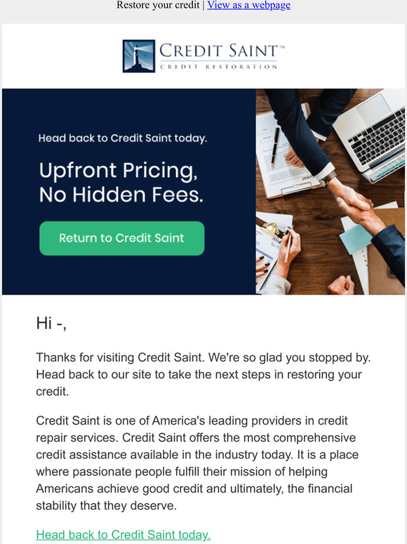 Head back to Credit Saint