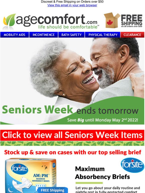 Seniors Week Sale ends tomorrow