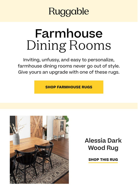 Ruggable Get the Look Farmhouse Dining Rooms Milled
