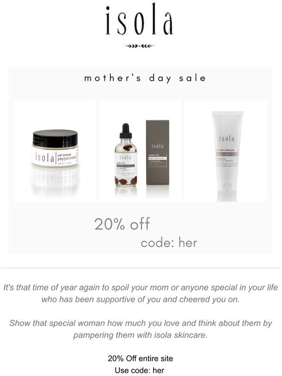 Mother's Day Sale // 20% off TODAY