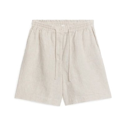 Linen Drawstring Shorts beige