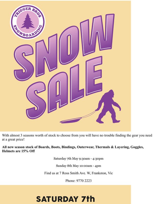 Annual Snowboarding Sale