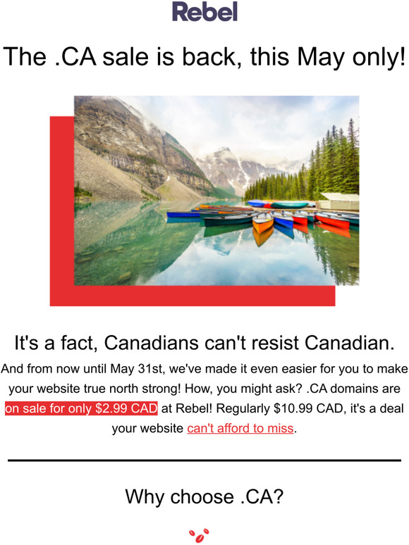 This May, it's .CA - on sale that is, for only $2.99!