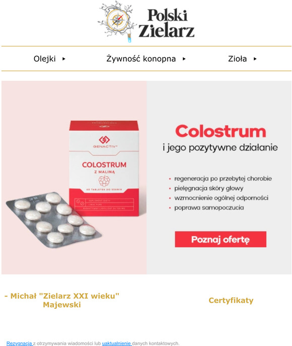 Wyprbuj colostrum, zadbaj o swj organizm  Zakupy u Polskiego Zielarza 
