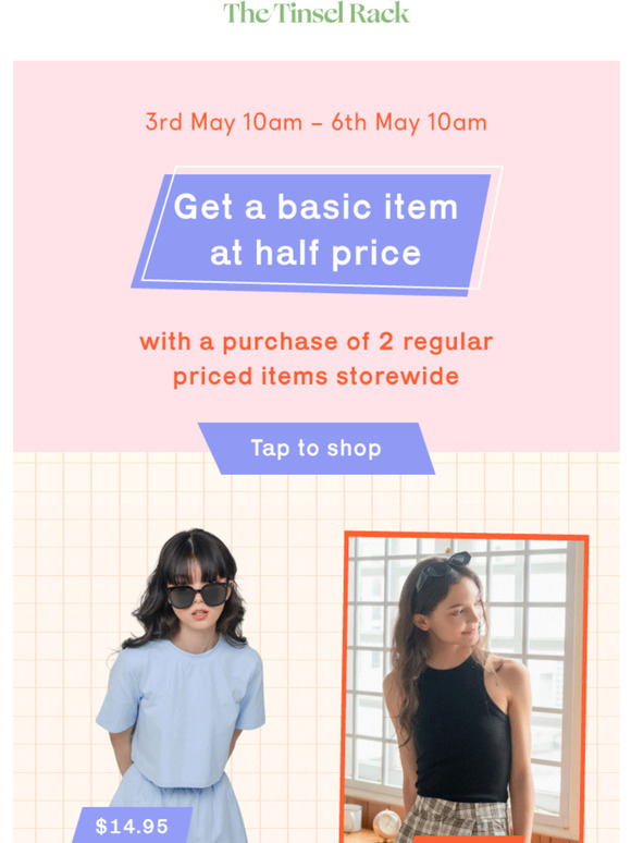 the tinsel rack Half Price Promo For All Basics Milled