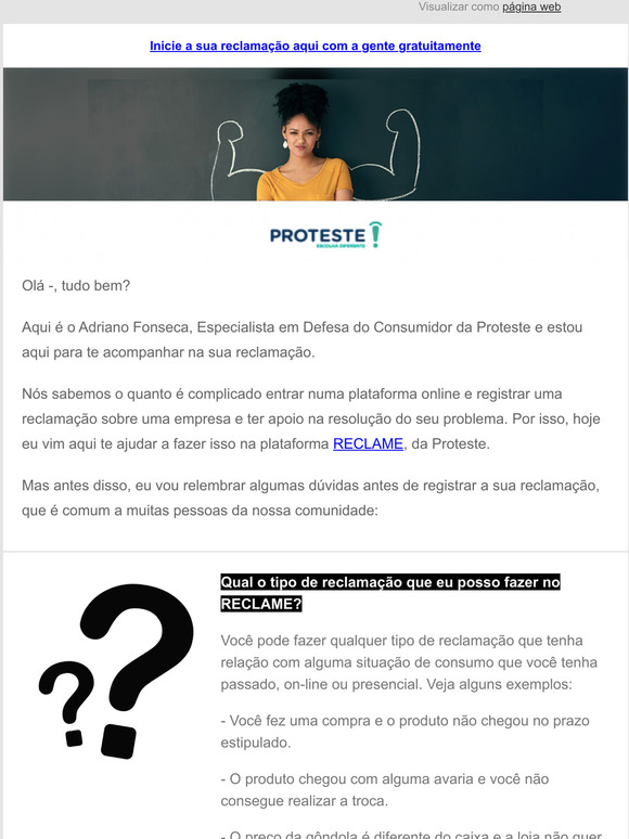 Faa sua reclamao gratuita AGORA