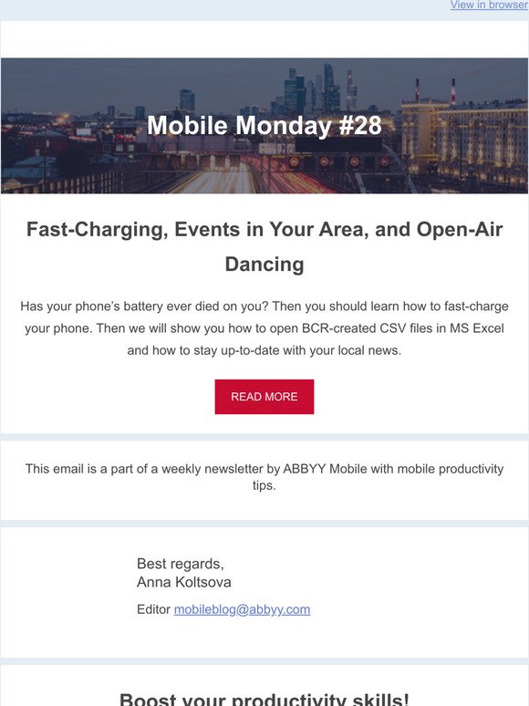 Mobile Monday #28: Fast-Charging, Events in Your Area, and Open-Air Dancing
