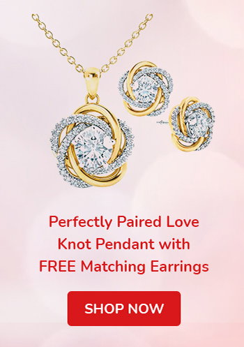 Perfectly Paired Love Knot Pendant with FREE Matching Earrings | Shop Now