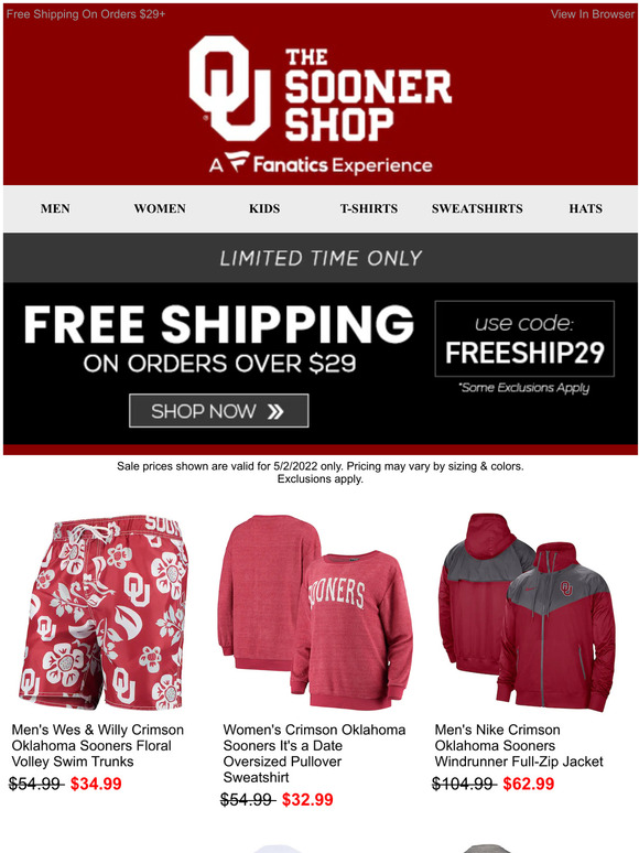 ORDER NOW! | Sitewide Savings On Sooners Styles