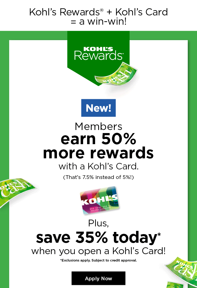 Kohl's Starting today Kohl's Rewards members now earn 50 more rewards