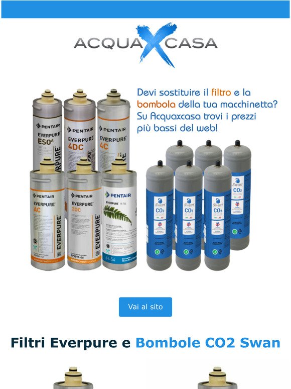 acquaxcasa.it: Filtri Everpure e bombole CO2 al prezzo pi basso del web su  Acquaxcasa!