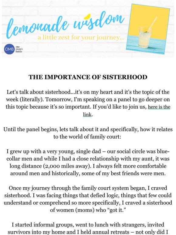 Lemonade Wisdom: Sisterhood