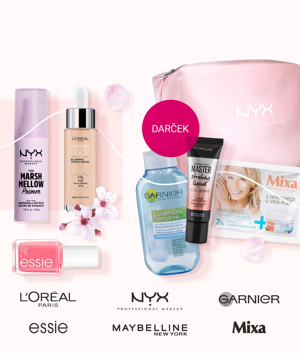 Objednajte produkty od Maybelline, L'Oréal Paris, NYX Professional Makeup, Essie, MIXA alebo Garnier nad 25 € a vyberte si darček.